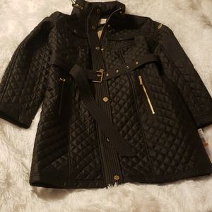 NWT Michael Kors Quilted Belted jacket with hood